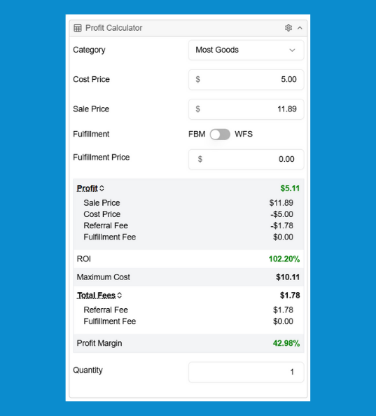 WAMP Profit Calculator WAMP Profit Calculator